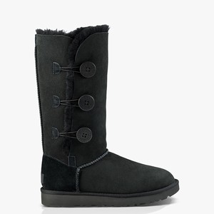 Ugg Bailey Button Triplet II Women Classic Boots Black (1086KDXOV)